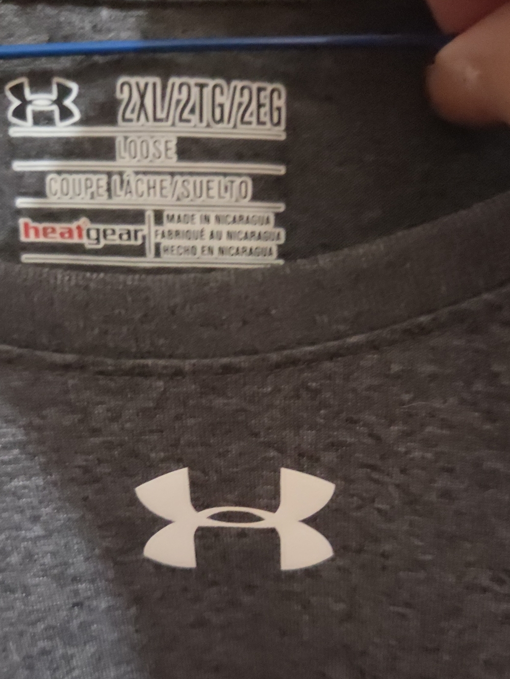Under Armour Men's Short Sleeve HeatGear Shirt - Charcoal with White Logo